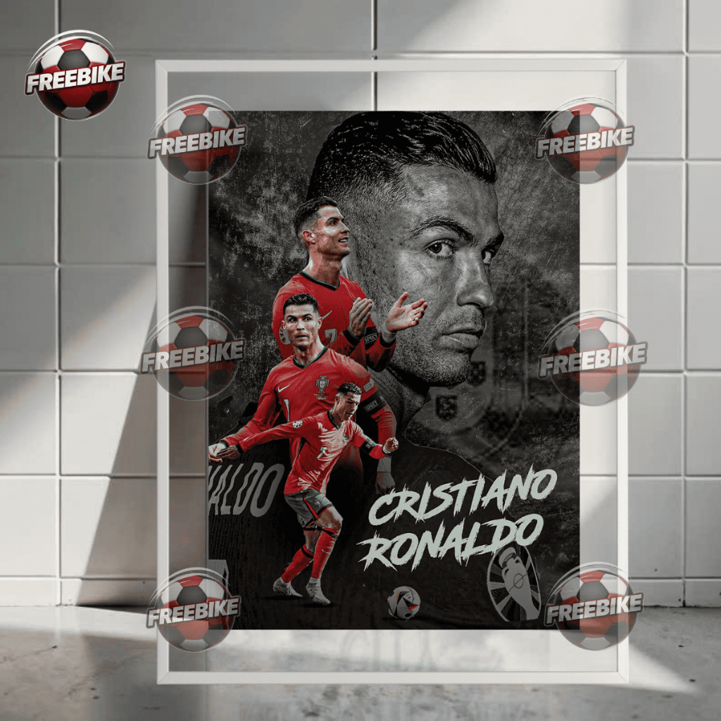 โปสเตอร์ RONALDO พร้อมกรอบแก้วคริสตัลคุณภาพสูง รุ่น 1