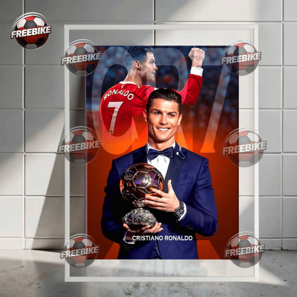 โปสเตอร์ RONALDO พร้อมกรอบแก้วคริสตัลคุณภาพสูง รุ่น 3