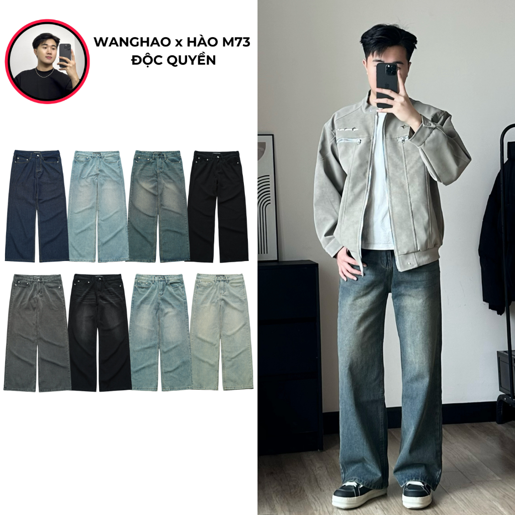 [WIDEFIT] WANGHAO x HAO M73 - WIDEFIT WIDE STRAIGHT-TUBE JEANS สี MANY