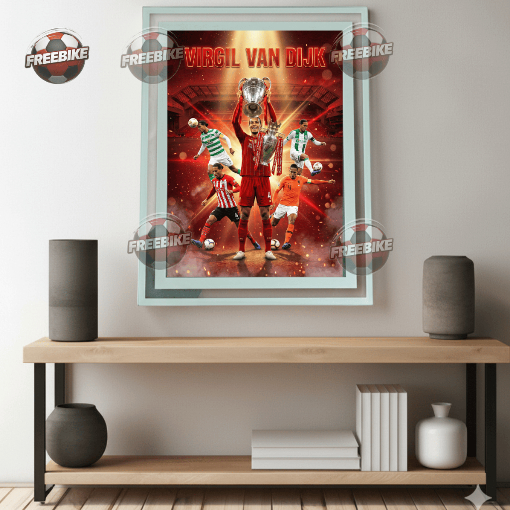 โปสเตอร์ VIRGIL VAN DIJK พร้อมกรอบแก้วคริสตัลคุณภาพสูง