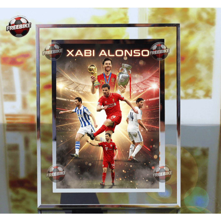 XABI ALONSO โปสเตอร์กรอบคุณภาพสูงกระจกคริสตัลรุ่น 2