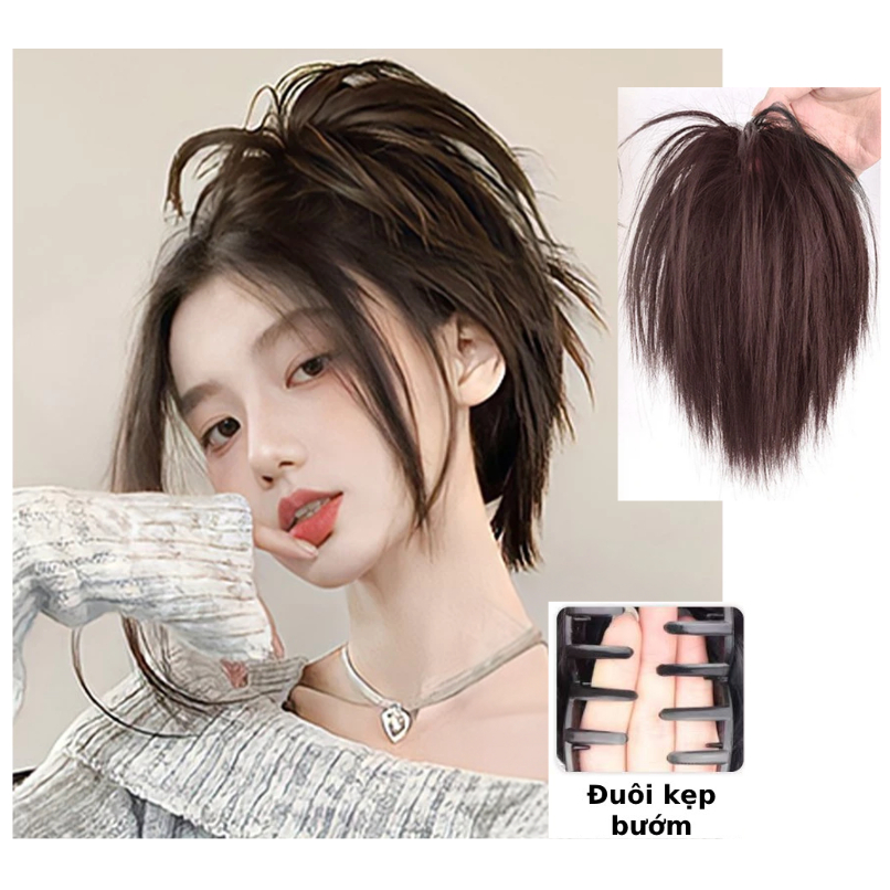 Y2K Short Ruffled Clip-in Hair - เครื่องประดับผม | เครื่องประดับหางยาวหลายแบบ