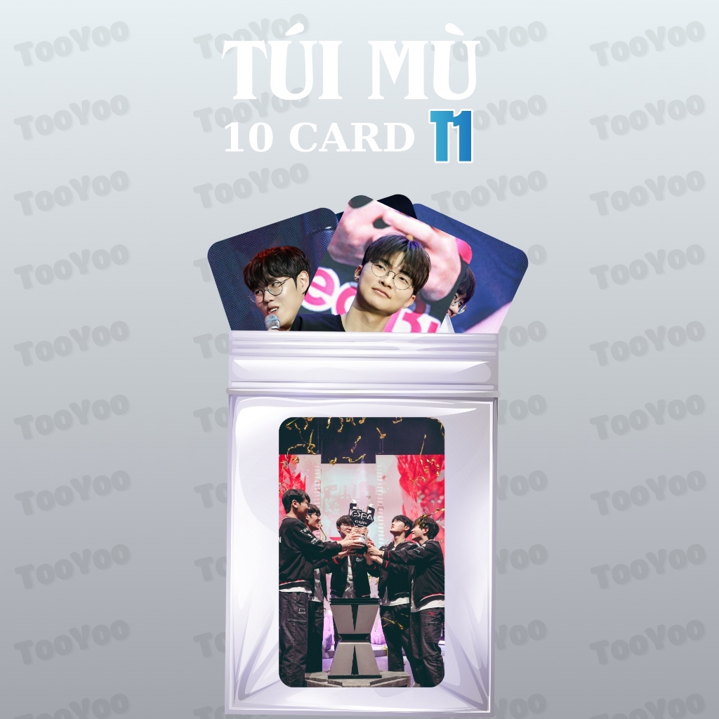 ตาบอดกระเป๋าประกอบด้วยการ์ด T1 LOL Esports 10 ใบที่มีมุมที่ไม่ซ้ํากัน TooYoo CARD0089