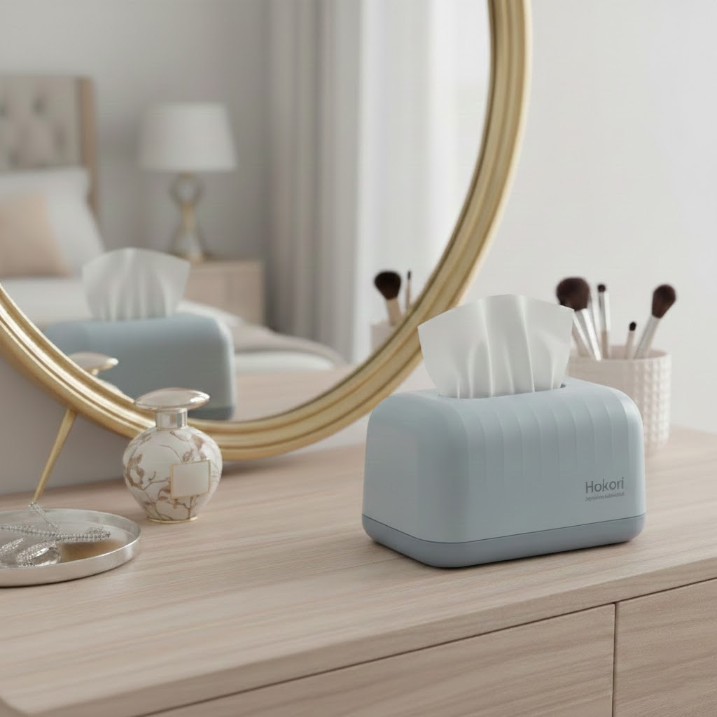 กล่องทิชชู่ทรงสี่เหลี่ยมวัสดุ PP คุณภาพสูง สะดวก HT SHOP กล่องทิชชู่ตั้งโต๊ะ DN555