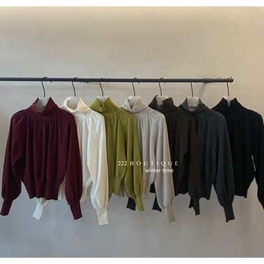 Cahsmere sonia 6616 เสื้อคอเต่าแขนพัฟ