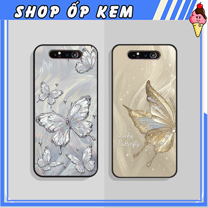 เคส Samsung A80, A90 ดอกไม้ที่สวยงามและผีเสื้อที่สวยงาม