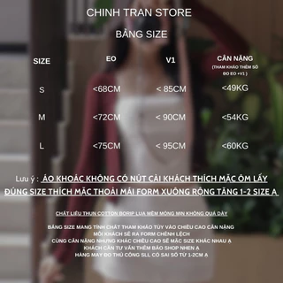 คาร์ดิแกนผู้หญิง - ทรงกลาง ผ้าคอตตอนเนื้อเรียบ นุ่ม เย็นสบาย ยืด Chinh Tran Store - BUTTONLESS JACKET