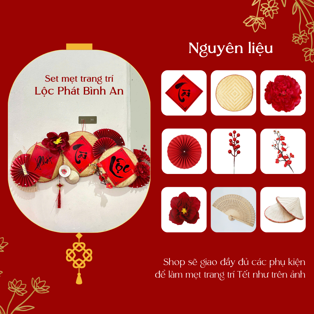 LUXURY VIP26 ชุดพัดลมดอกไม้สําหรับ TET DECORTATION - ไม้แขวนเสื้อติดผนัง NTXVIP01