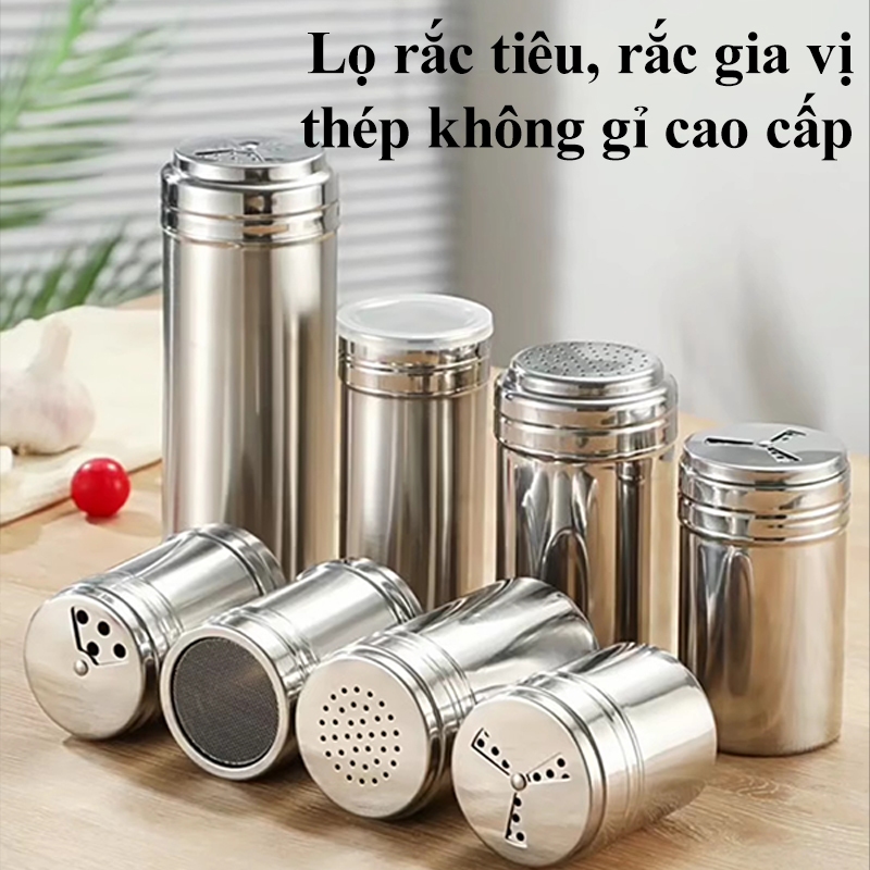 DLIGHT โถเกลือและพริกไทยสแตนเลสทําจากเหล็กทนทานลดสนิมช่วยถนอมเครื่องเทศแห้งสะอาดด้วยดีไซน์หรูหรา