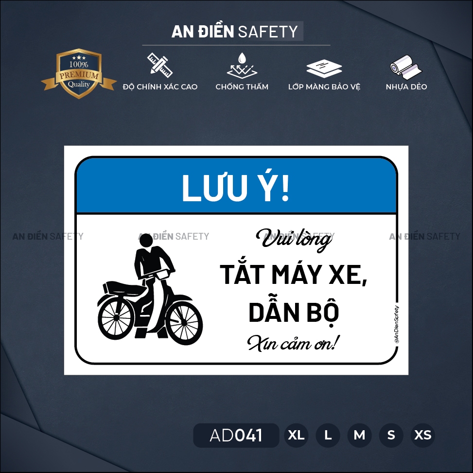 ป้ายเตือนปิดเครื่องยานพาหนะ เอาชุด | พรีเมี่ยม เซฟตี้ตาย AD041