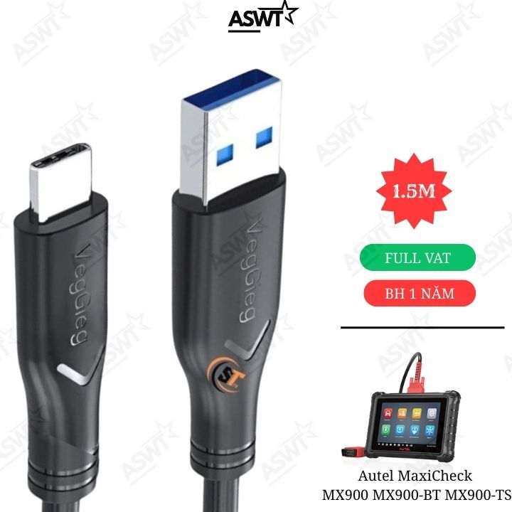 สายชาร์จ USB สําหรับเครื่องวินิจฉัยรถยนต์ Autel MaxiCheck MX900 MX900-BT MX900-TS VU323 - พร้อม BELT