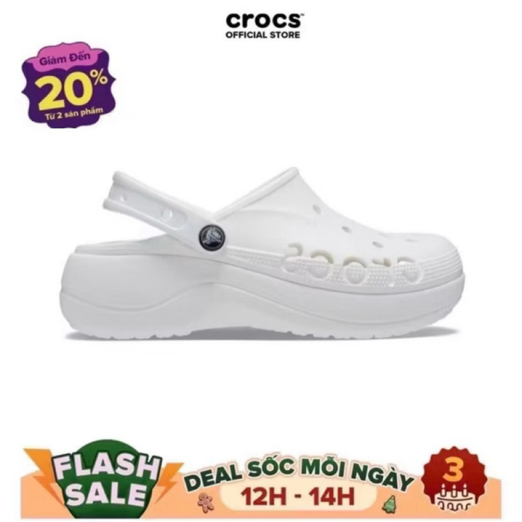 [ ของแท้ ]CR.OC.S BAYA PLATFORM WOMENS CLOG SHOES - สีขาว