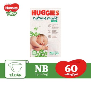 [CHÍNH HÃNG] BỈM HUGGIES NATURE MADE CÁC SIZE NB60/S82/M64/L54/XL38/XXL26
