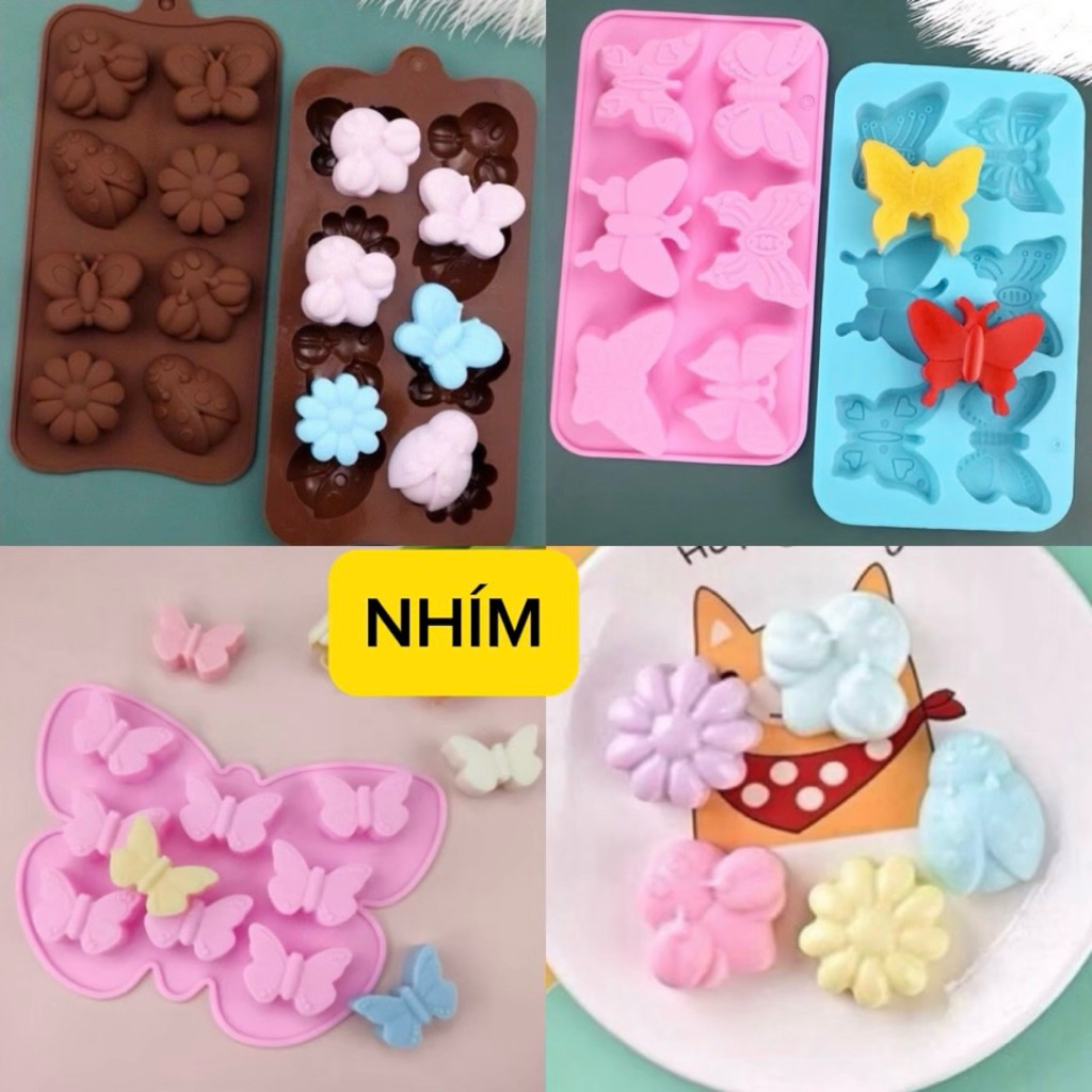 HURKEY SILICON MOLD 8 SHAPES OF BUTTERFLY, BUTTERFLY FLOWERS สําหรับ JELLY, SOCOLA, TOPPING, BACHI, 