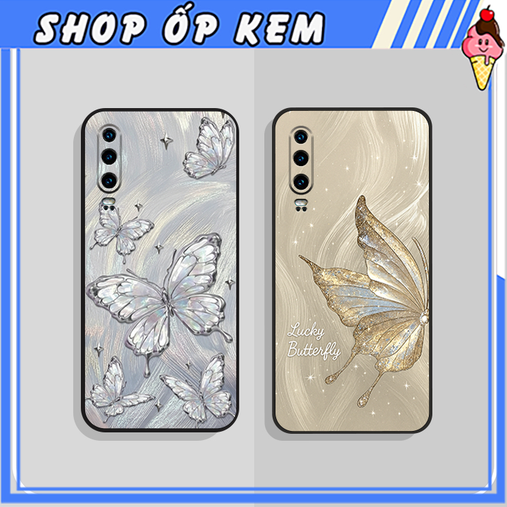 เคส Huawei P20/P30/P40 pro ผีเสื้อดอกไม้ที่สวยงาม