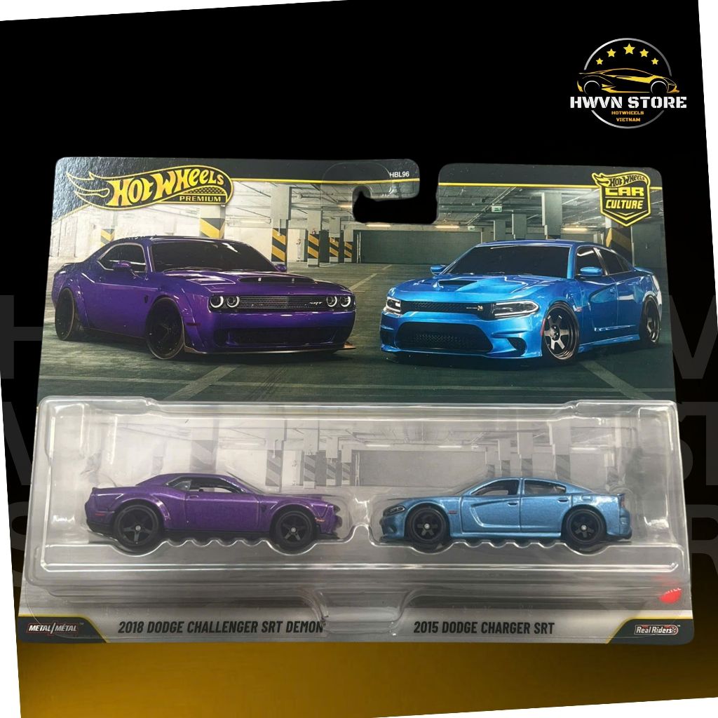 Hotwheels Pack 2 2018 Dodge Challenger SRT Demon - 2015 Dodge Charge SRT