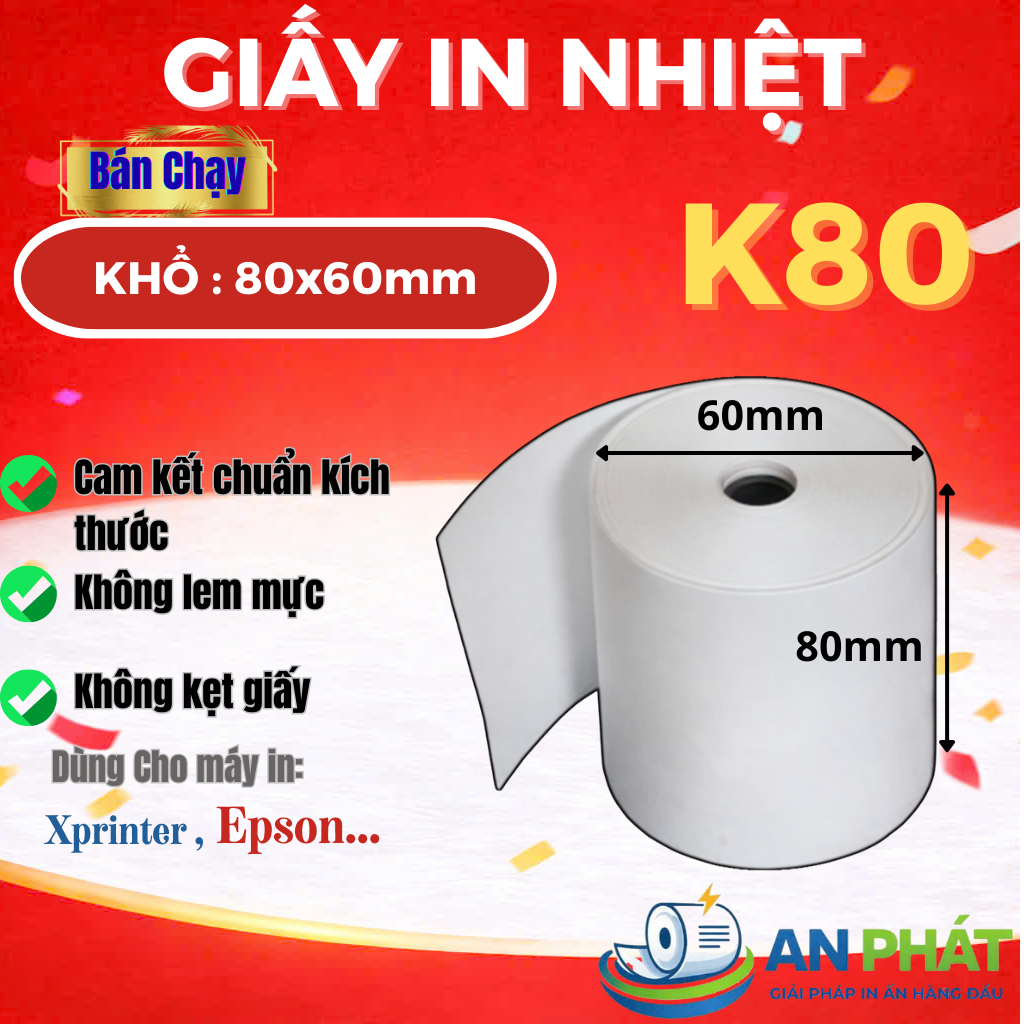 BILL PRINTING PAPER BOX K80x60 – POS Thermal Printing Paper 80mm, Sharp Printing, Fast Delivery