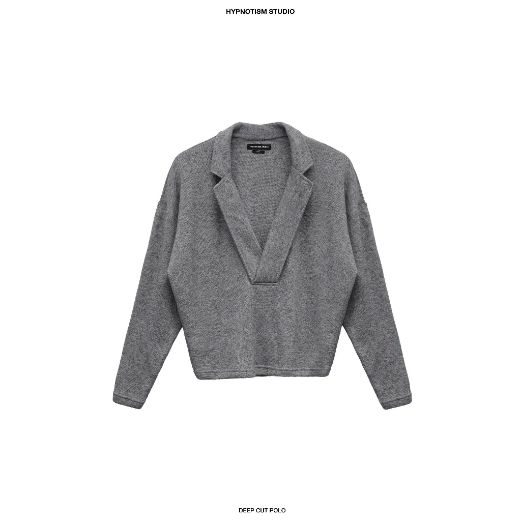 ฮิพโนทิสม์ | DEEP CUT POLO - เสื้อสเวตเตอร์แขนยาวคอวี DEEP