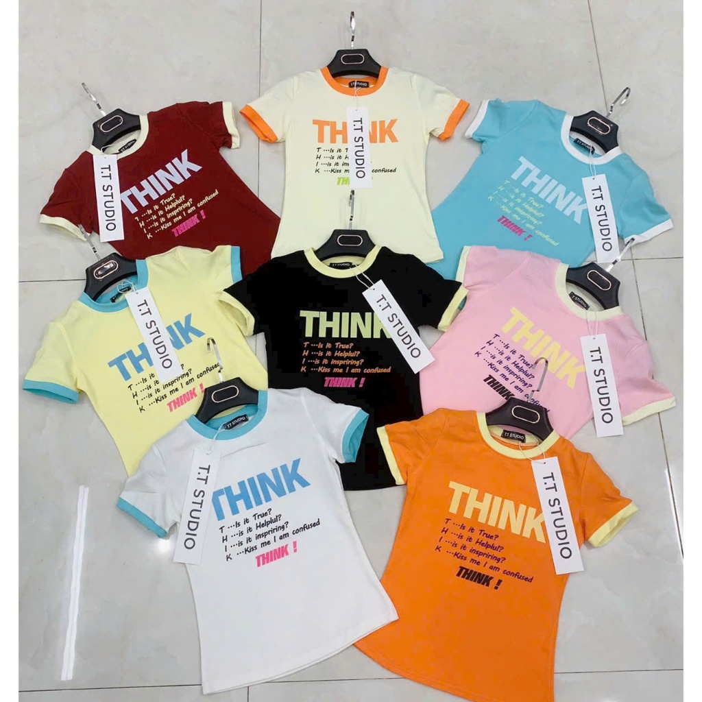 เสื้อยืดเด็กทารกผู้หญิงแขนหอย วัสดุ QC ยืด 4c - Du Tu Le Shop