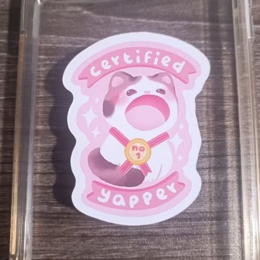 สติ๊กเกอร์ Certified No1 Yapper - สติ๊กเกอร์มีเมะแมวน่ารักและสนุก