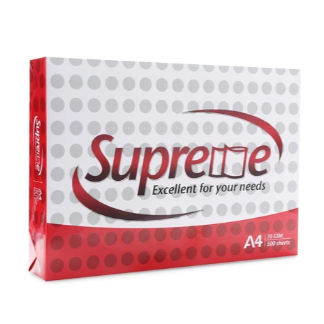 A4 SUPREME PAPER QUANTITY 70 GSM