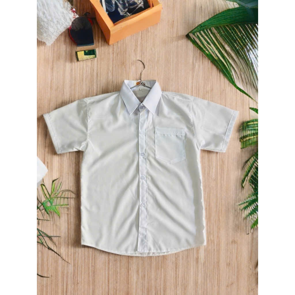 เสื้อเชิ้ตไซส์เล็กสีขาวบริสุทธิ์ชุดนักเรียนชายชุดนักเรียนประถม