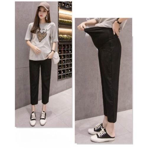 Baggy Larosa กางเกงคนท้อง Super Soft and Cool สไตล์อ่อนเยาว์พร้อมความยืดหยุ่นที่ปรับได้ LA204Q