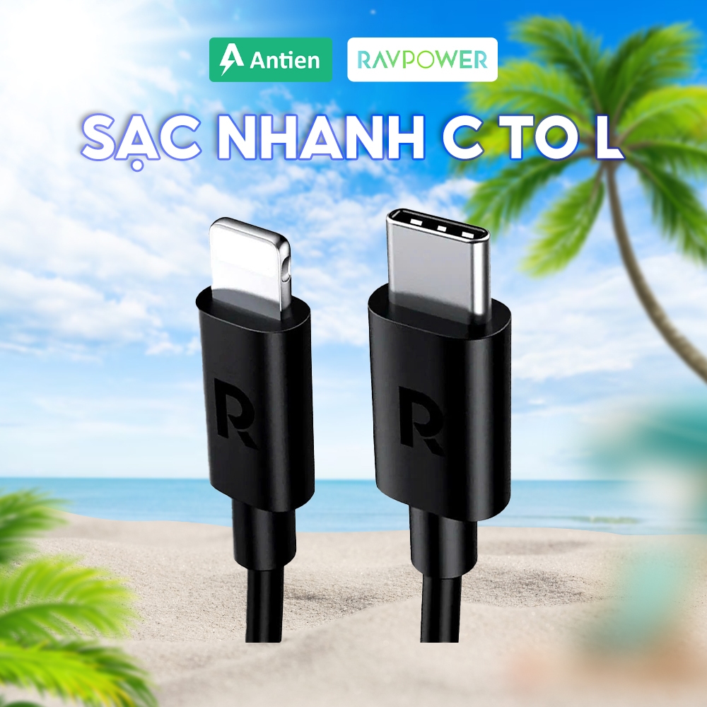 Ravpower RP-CB1016 สายชาร์จเร็ว C ถึง L มาตรฐาน 1 ม. และ RP-CB1020 2 ม. - สําหรับ 13 12 11 Pro Max