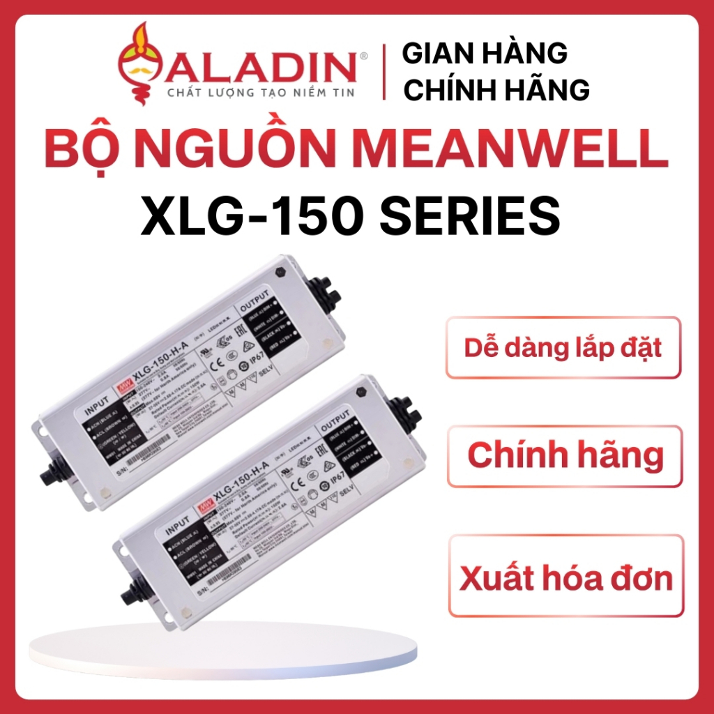 แหล่งพลังงาน LED Driver MEANWELL XLG-150-24-A, XLG-150-LA, XLG-150-HA, ความจุ 150W มาตรฐาน IP67 แท้