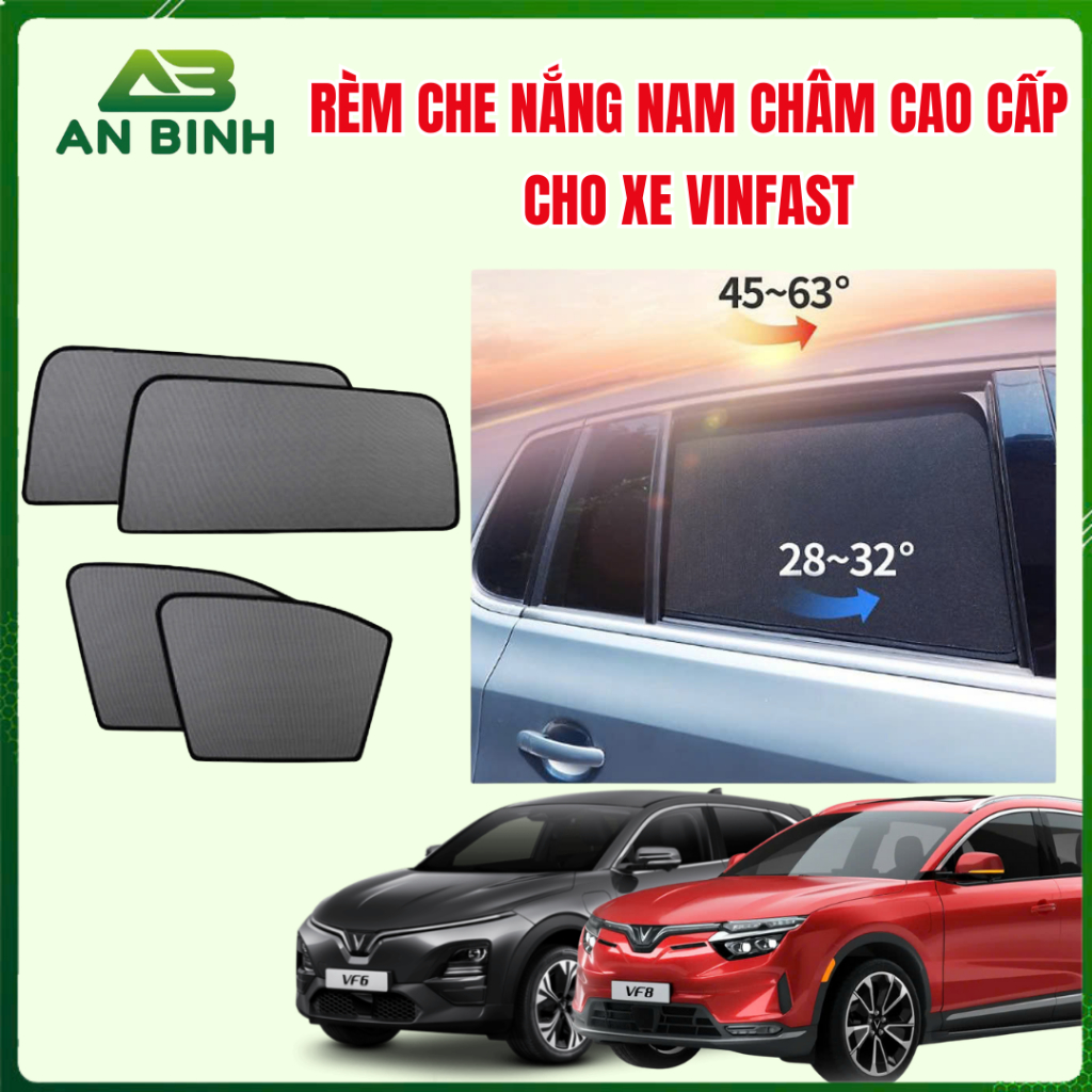 VINFAST Magnetic Car Sun Shade Anti-UV, Type 1 Sun Shade สําหรับ VF3,5,6,7,8,9,LimoGreen - An Binh A