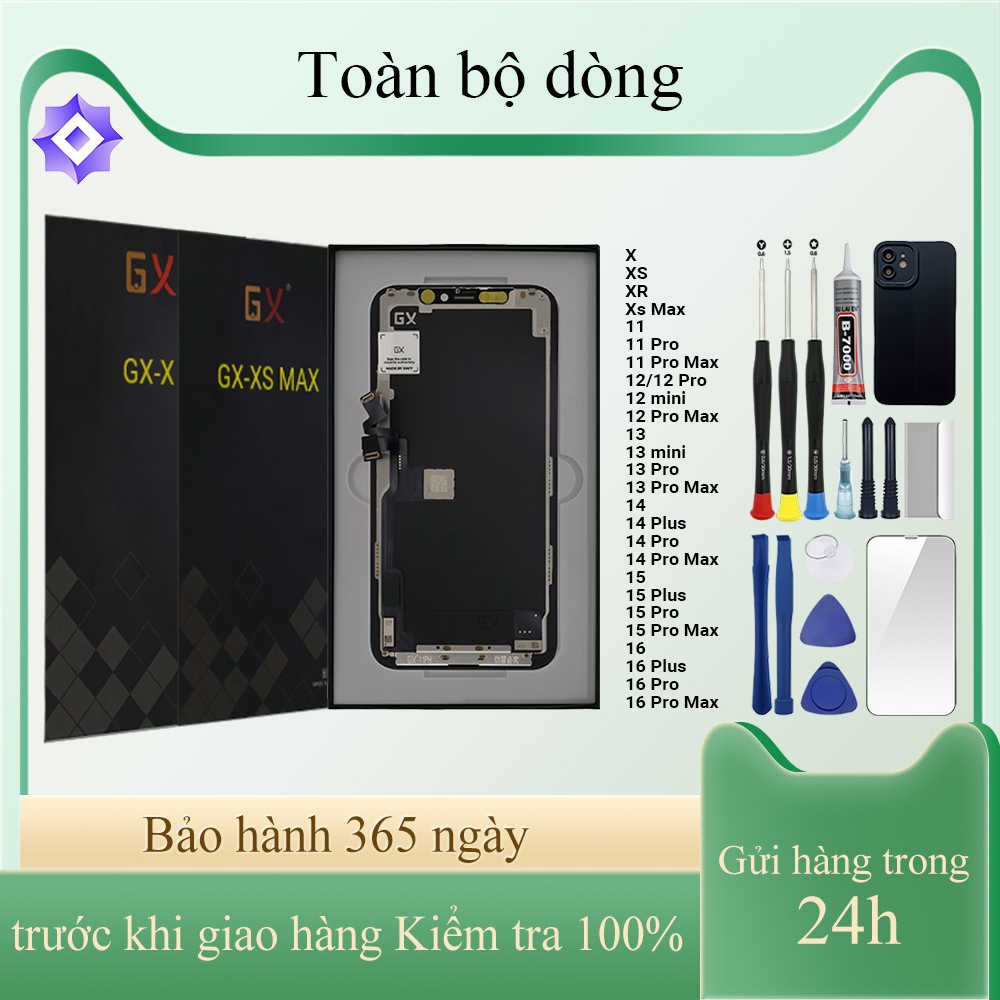 หน้าจอ GX OLED/HD+ ของแท้เข้ากันได้กับ IP X/XS/Xs Max/11/12/MINI/14/15/16/Pro/Plus/Pro Max