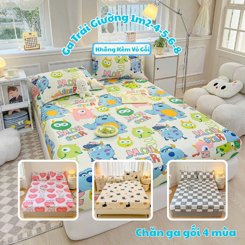 ผ้าปูที่นอนยืดหยุ่นพร้อมปลอกที่นอน - 1m2,1m4,1m5,1m6,1m8 ทําจากผ้าฝ้ายโพลีเลือกได้