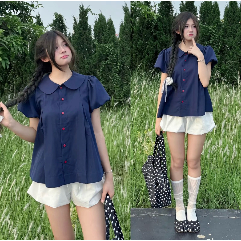 เสื้อเบบี้ดอลล์กระดุม nave สวยๆ SMZ933