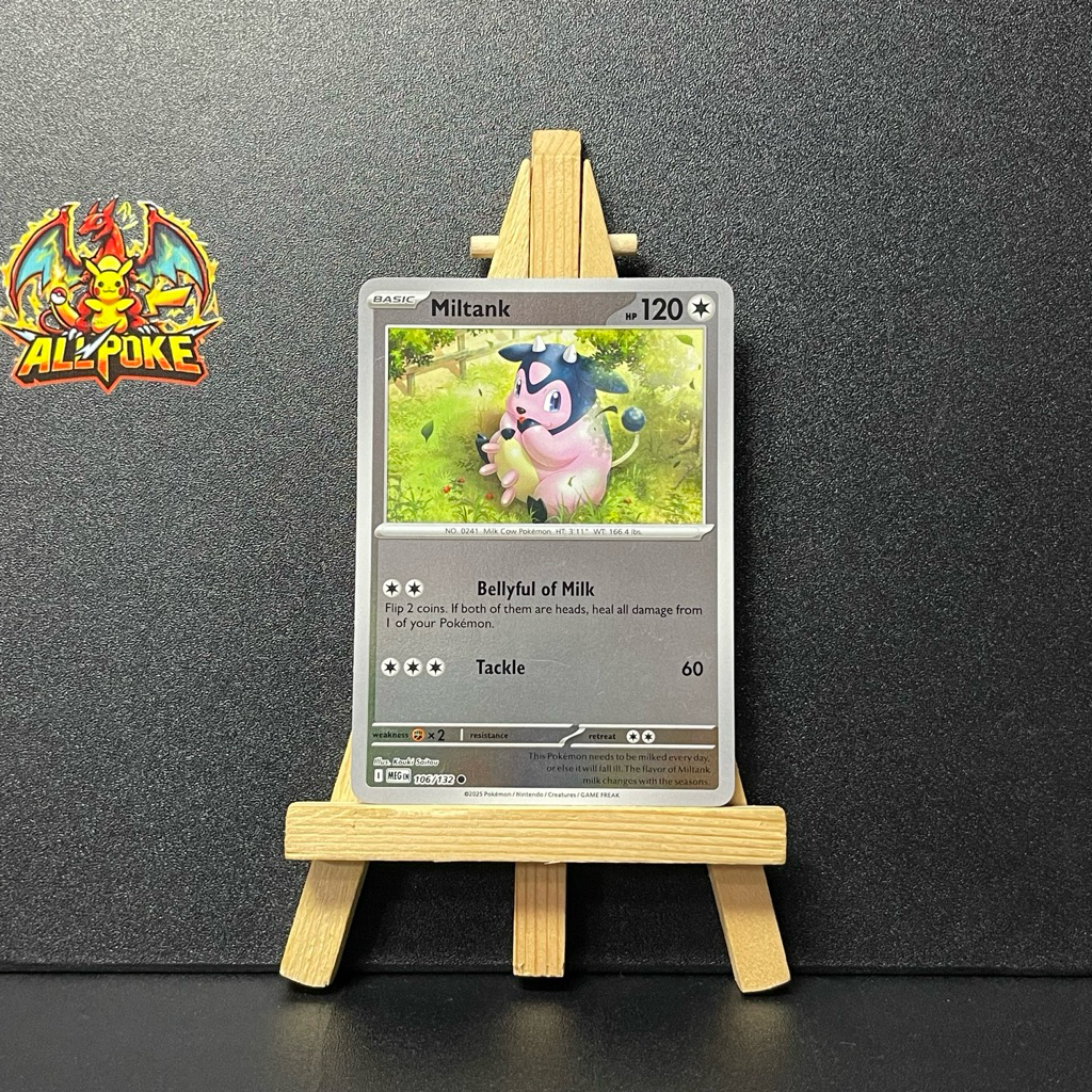 [ AllPoke ] การ์ดโปเกมอน TCG ,Milktank 106/132 Reverse Holo -M-NM