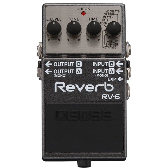 เอฟเฟกต์เสียงสะท้อน Boss RV-6 สําหรับกีตาร์เดี่ยวและกีตาร์เบส fuzz RV6