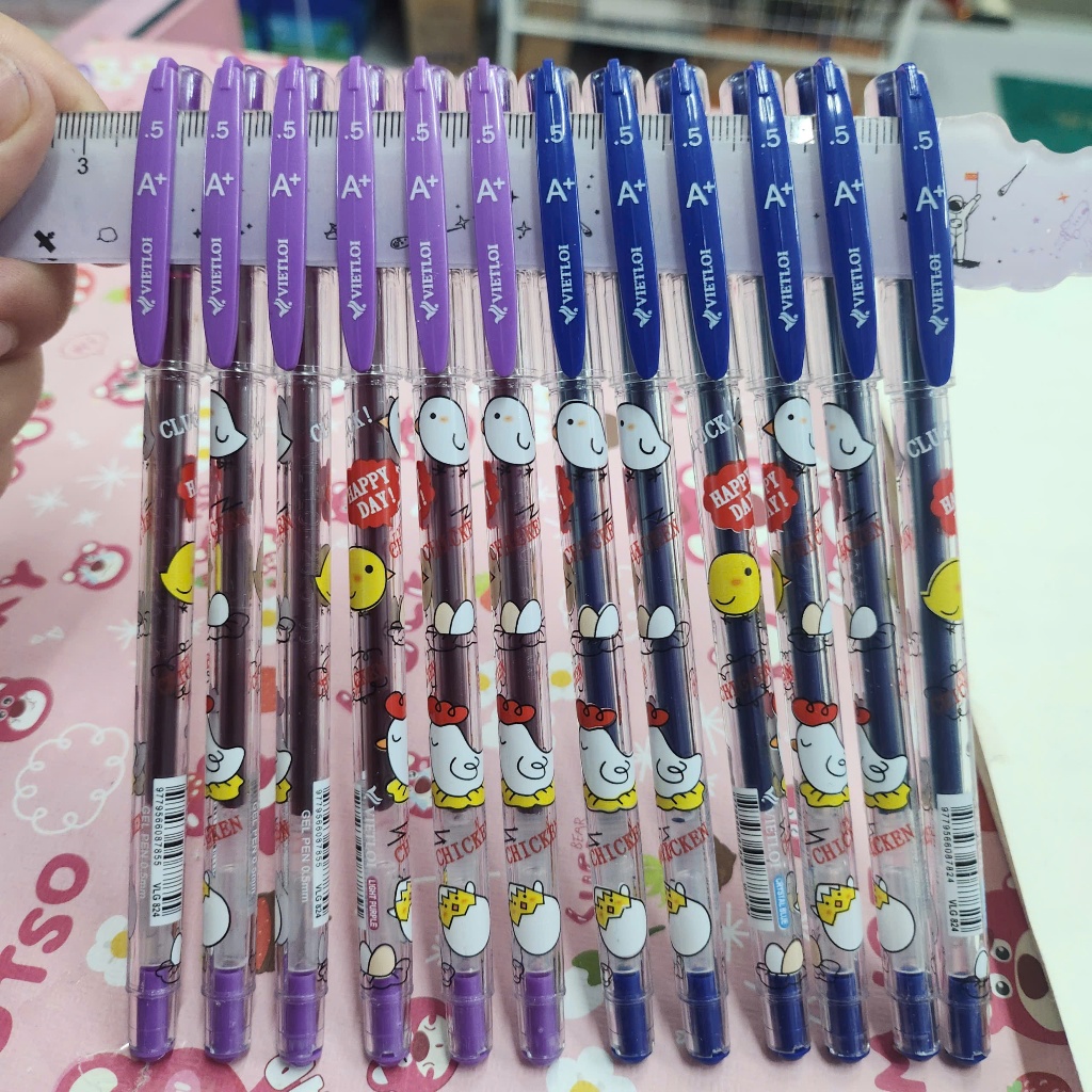 Combo of 3/5 Viet Float Gel Pens 824 Blue - หมึกสีม่วง - เขียนให้เรียบเนียน ผลิตหมึกสม่ําเสมอ โรคหลอ