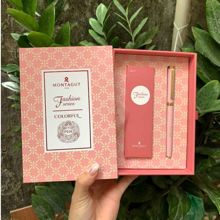 ปากกาลูกลื่นลายเซ็น Montagut ของแท้ MT2025 สีชมพูหรูหรา ของขวัญระดับไฮเอนด์ ของขวัญ boss-player_รวมก