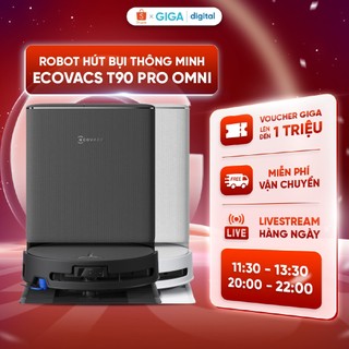 Robot hút bụi thông minh Ecovacs T90 PRO OMNI - Lực hút tối đa 30.000 Pa - AI Stain Detection 2.0 - Bảo hành 24 Tháng