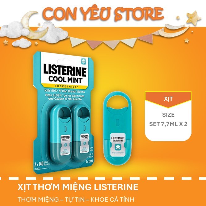 LISTERINE COOL MINT สเปรย์ฉีดปาก 2 x 7.7ml