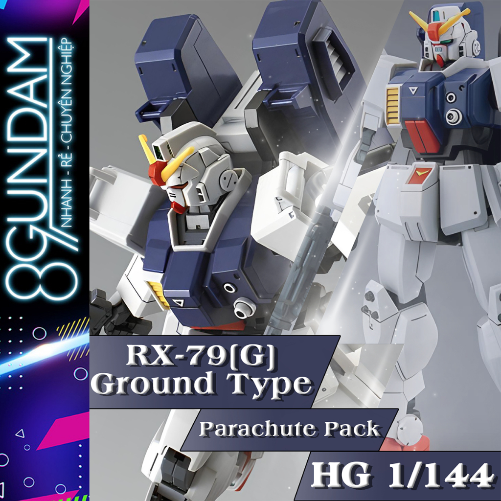 HG KK RX-79[G] Ground Type Fighter - แพ็คร่มชูชีพ (แถมฐาน, รูปลอกน้ํา, หัว GM)