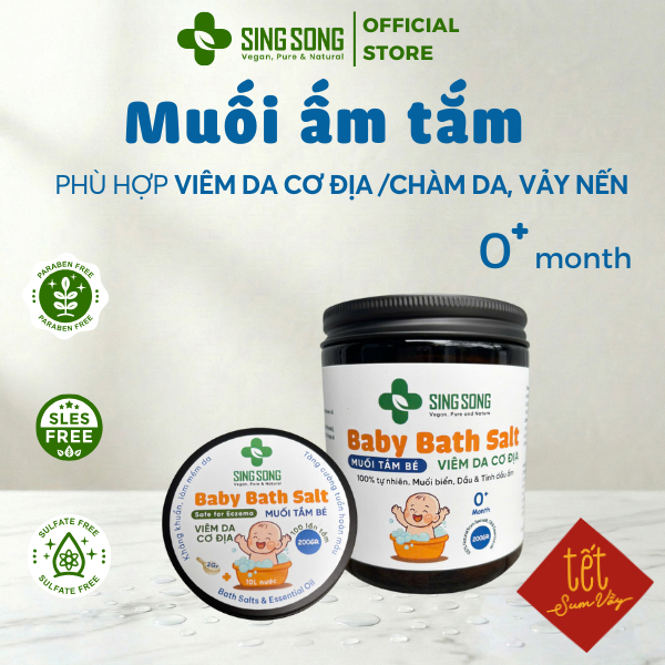 สิงห์ซอง เกลืออาบน้ํา. คงร่างกายอุ่นสําหรับ Atopic Dermatitis - 200gr