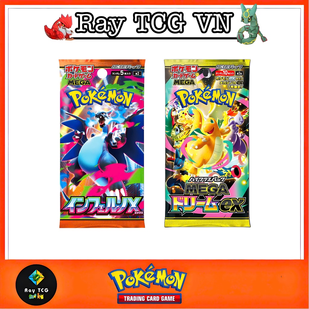 [ของแท้] การ์ดโปเกมอน 1 แพ็ค M2 Mega Inferno X & M2A Mega Dream EX - M2 M2a M5 M4 M3 M1L M1S