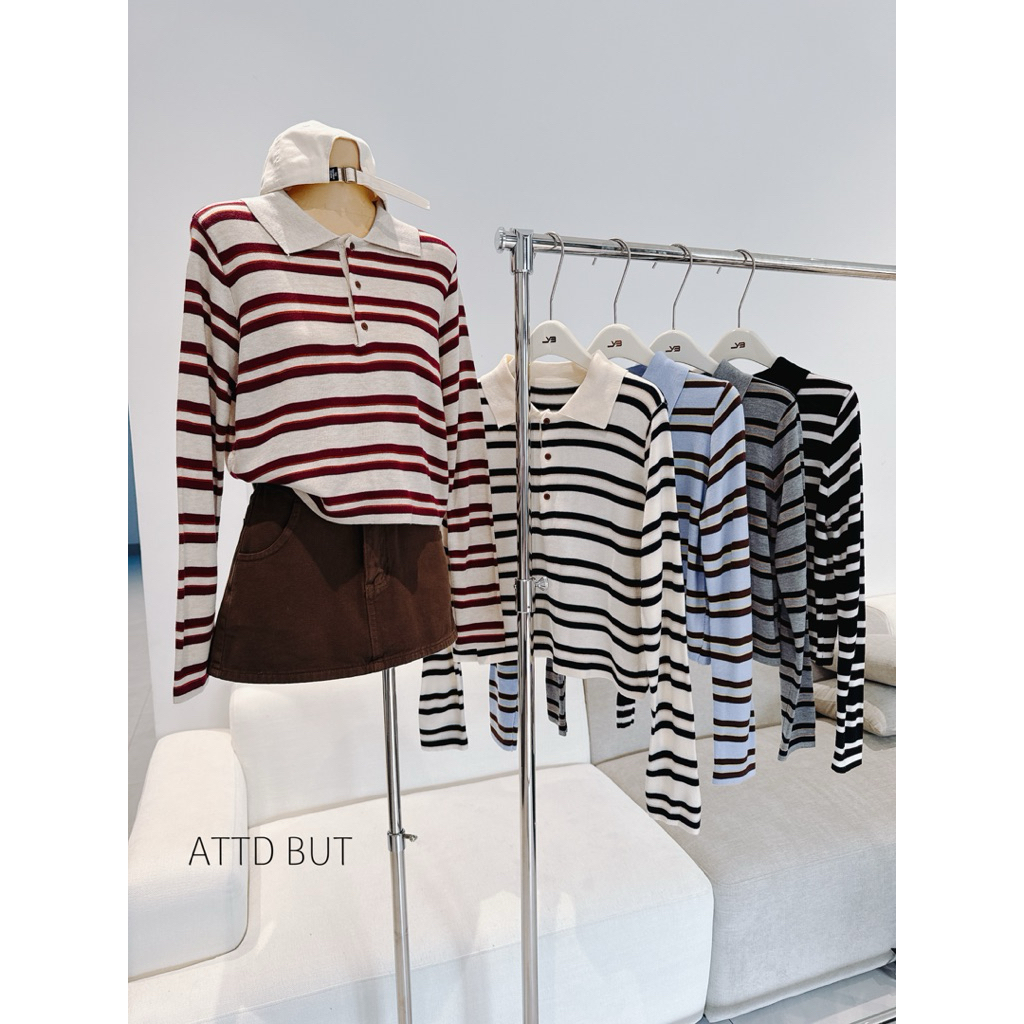 เสื้อยืดไหมพรมเนื้อดี - ttd บูต - คอปกเปิดลงน่ารัก ผ้าวูลยืด 40-65กิโลกรัม