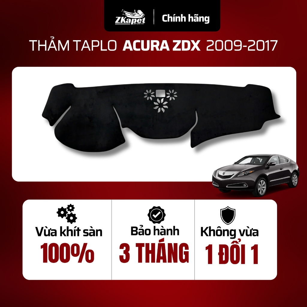 Acura ZDX 2009-2017 แผงหน้าปัดรถยนต์, ZKAPET ครอบคลุมป้องกันสิ่งสกปรก