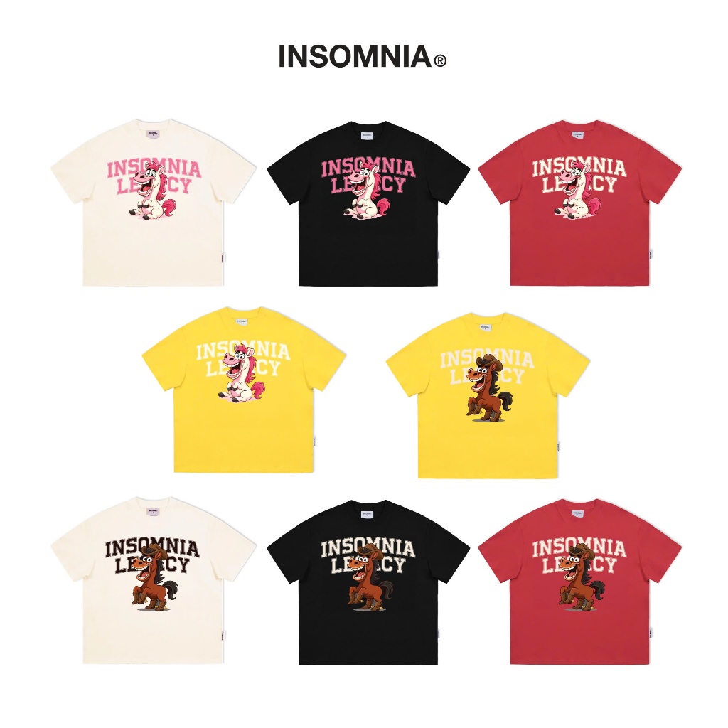 [NEW ARRIVAL] Boxy Premium Cotton Printed Logo T-Shirt INSOMNIA CLUB - TS071
