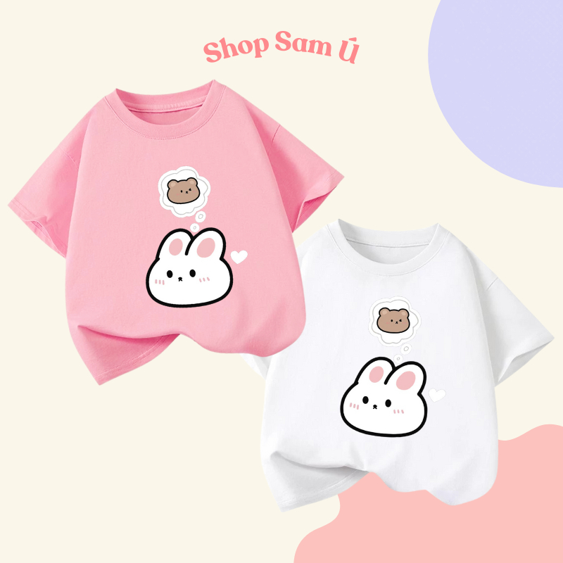 Shop เสื้อยืดเด็ก Sam U Cotton ลายกระต่ายน้อย - A46