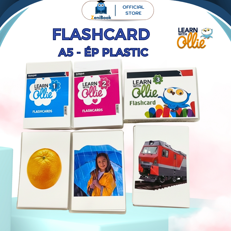FLC - แฟลชการ์ดเรียนรู้ด้วย Ollie ระดับ 1,2,3 - A5 2 ด้าน
