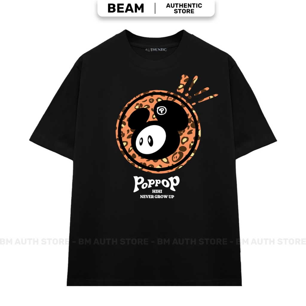PopPop HiHi Leopard Never Grow Up Unisex เสื้อยืดผ้าฝ้ายคุณภาพสูง 007 - BM แท้