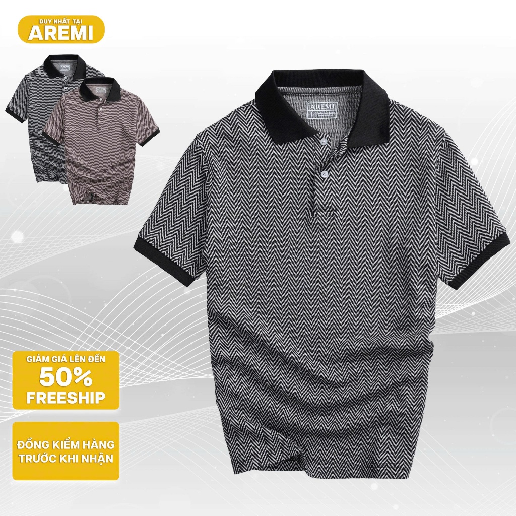 เสื้อโปโลแขนสั้นคอเต่า AREMI ผ้าคอตตอน CVC นุ่ม คุณภาพสูง ดีไซน์อ่อนเยาว์และสง่างาม APL0047