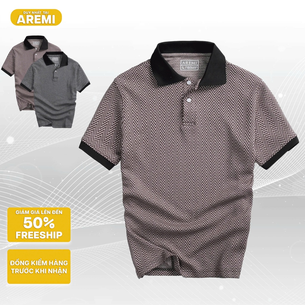 เสื้อโปโลแขนสั้นคอเต่า AREMI ผ้าคอตตอน CVC นุ่ม คุณภาพสูง ดีไซน์อ่อนเยาว์และสง่างาม Menswear APL0048